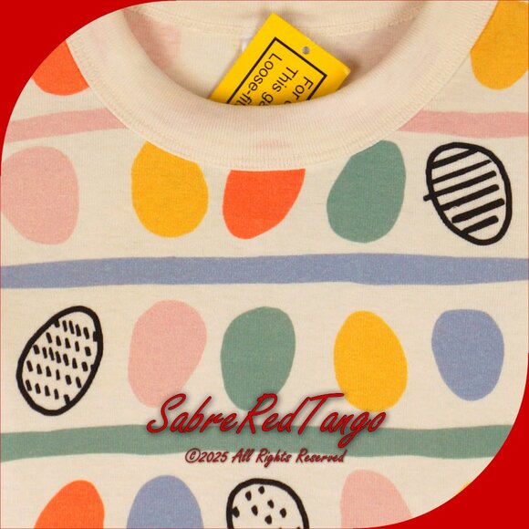 NWT Hanna Andersson Organic Short Johns Pajamas Colorful Easter Eggs 130 8 - Picture 2 of 6